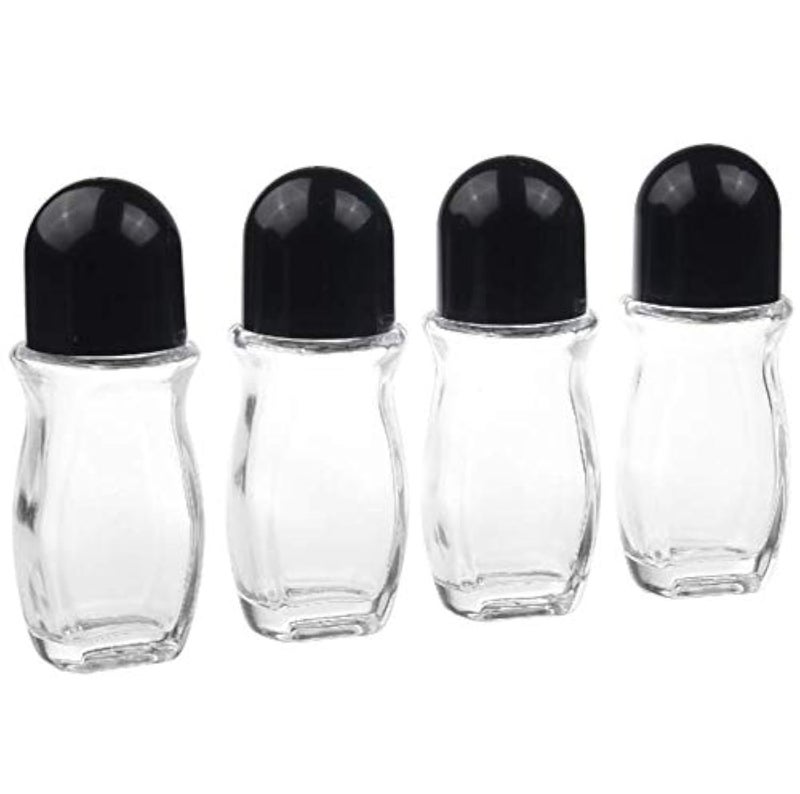 EcoFused Refillable Glass RollOn Deodorant Bottles 4Pack  17 Oz 50 ml  LeakProof with Twist Cap  20pcs Labels Included  for DIY Homemade Natural Deodorant Sunscreen Moisturizer